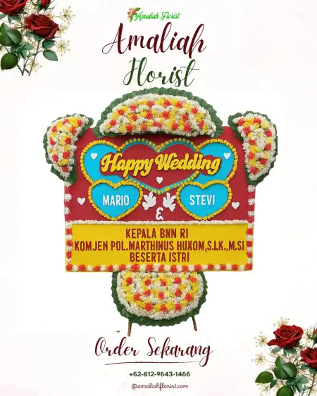 Papan Bunga Pernikahan Karangmekar